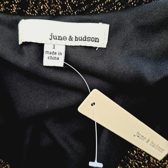 Midi Dress L Black Bodycon Stretch Gold Sparkle Sexy Cocktail Party 💖2/$30 - Picture 12 of 13